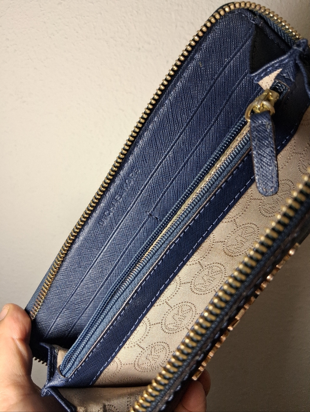 Michael Kors Long Navy Blue Zipper Wallet - Picture 6 of 6